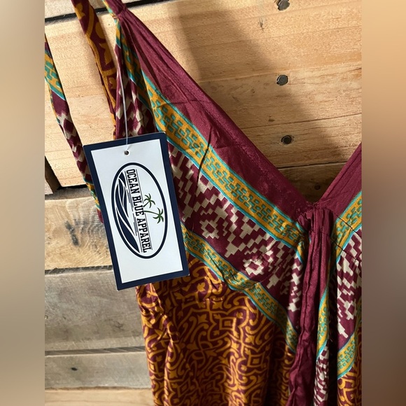 Bohemian Maxi Dress with Tie Straps - Picture 2 of 7